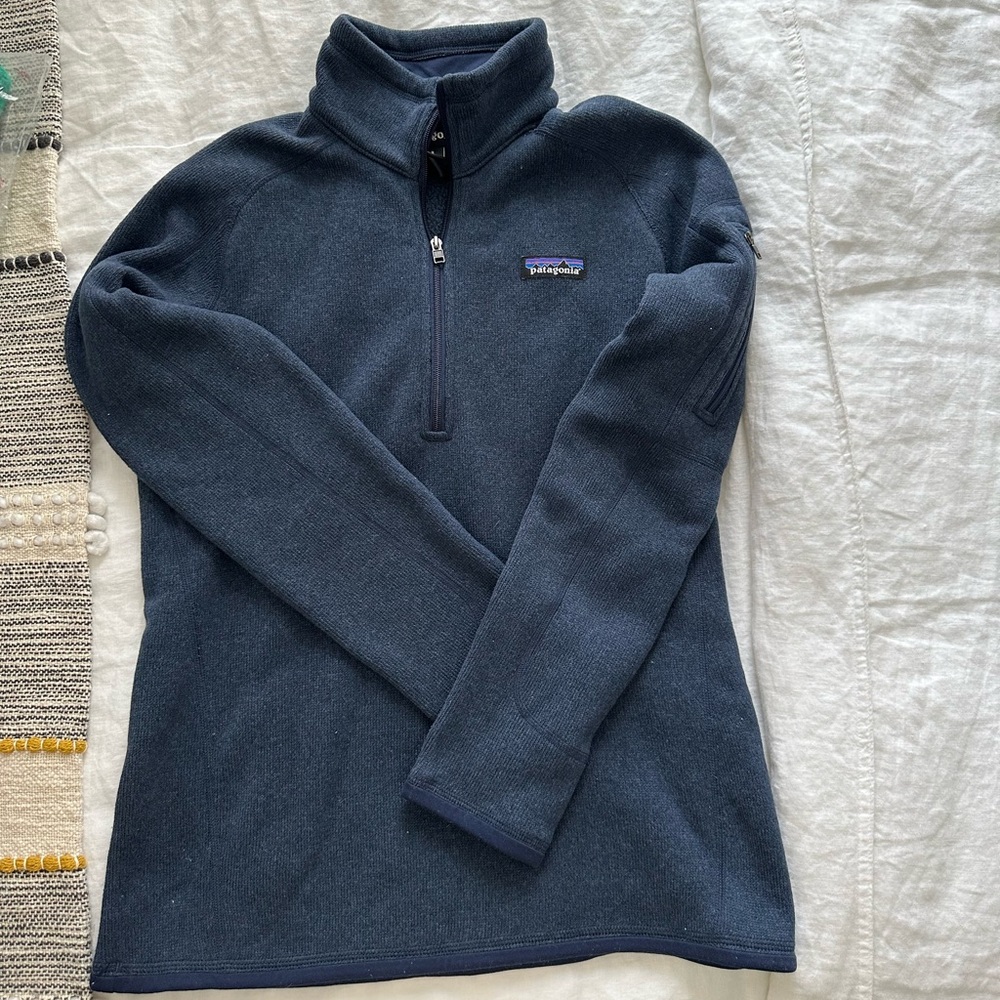 Patagonia Better Sweater Quarter 1/4 Zip Pullover Sweatshirt S Navy Blue